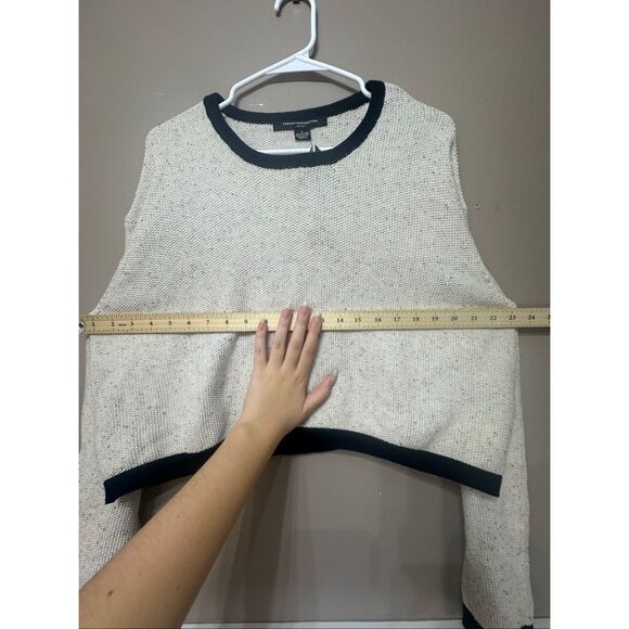 NWT French Connection Mozart Knit Cropped Cream Sweater Women's Large - Picture 7 of 11